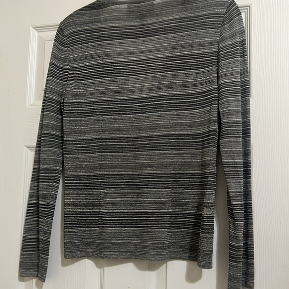 Escada Saks Fifth Avenue Silk gray silver striped Cardigan 34 - Picture 4 of 10